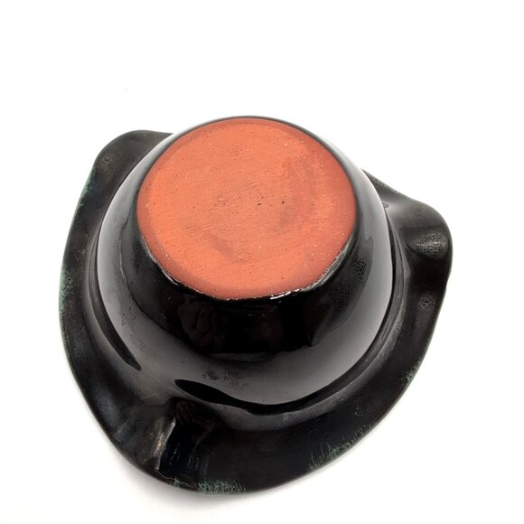 Vintage Blue Mountain Pottery Ashtray 3 Rests 4x1.5" Teal Drip Glaze MCM Retro - Picture 7 of 8